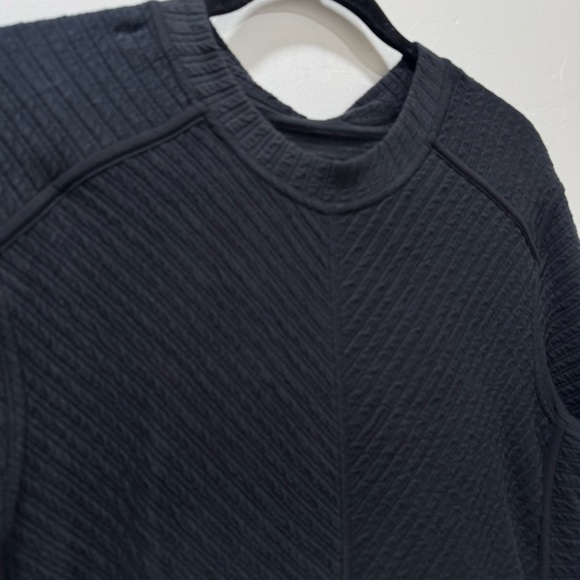 Lululemon On Repeat Dress Black Long-Sleeve Textured Removable Collar Women's 6 - Picture 9 of 15